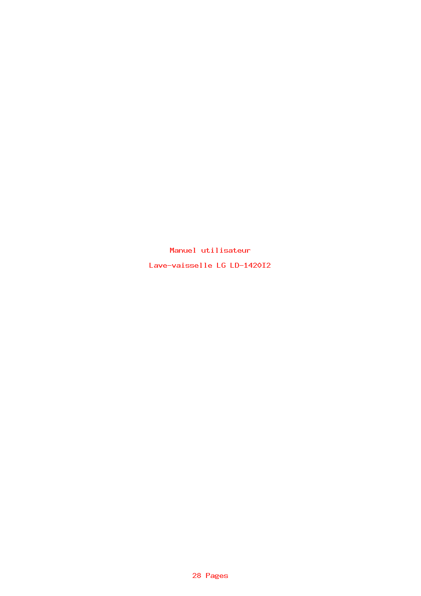 Page 1 de la notice Manuel utilisateur LG LD-1420I2