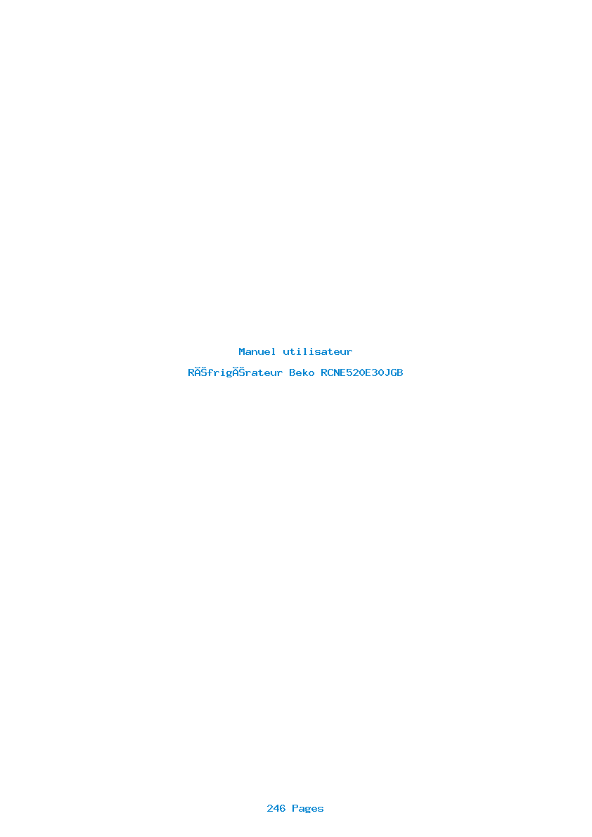 Page 1 de la notice Manuel utilisateur Beko RCNE520E30JGB