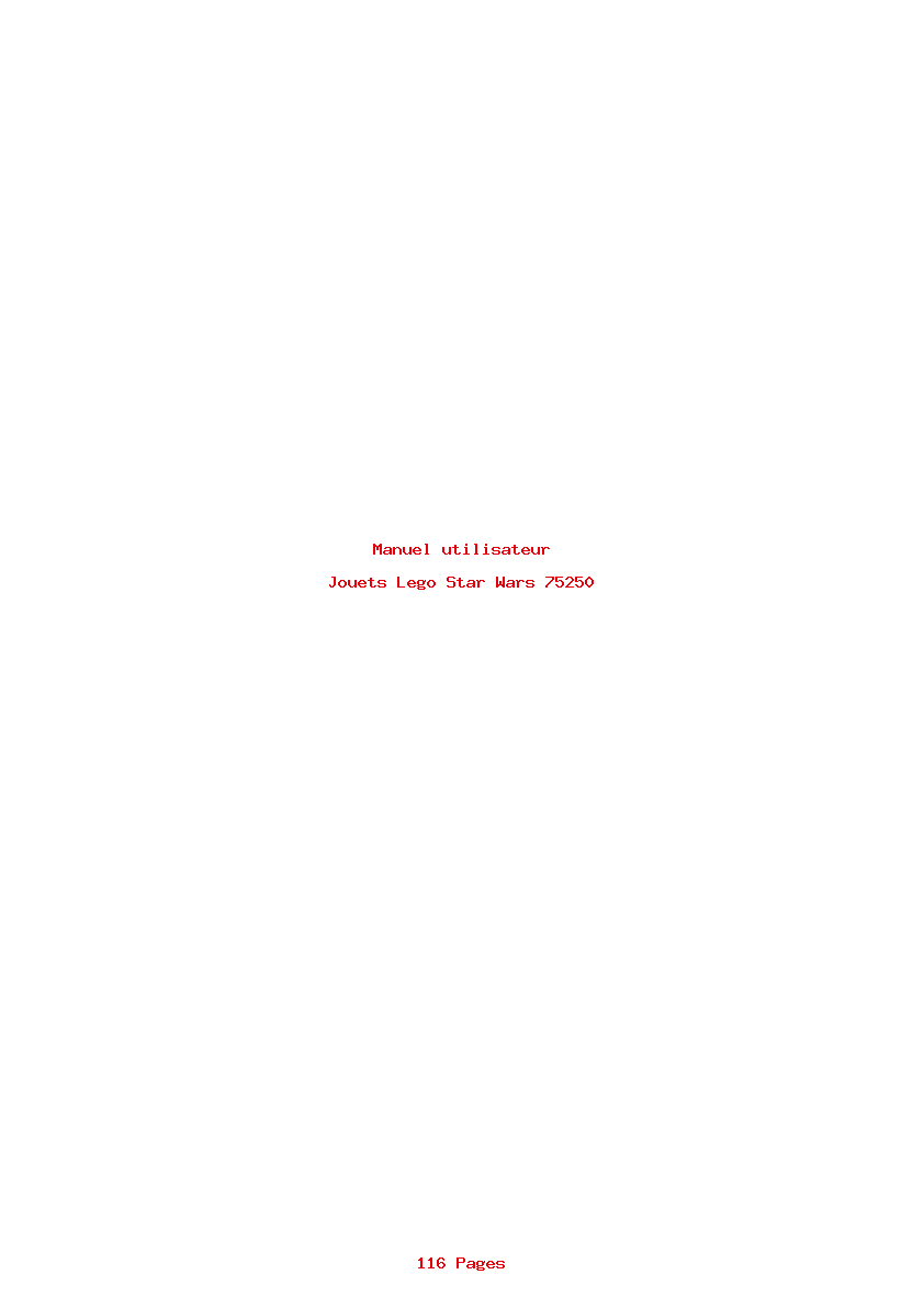 Page 1 de la notice Manuel utilisateur Lego Star Wars 75250