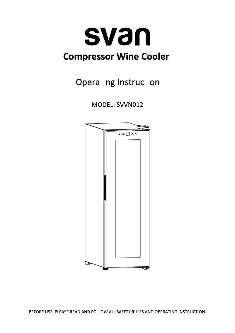 Page 1 de la notice Manuel utilisateur SVAN SVVN012