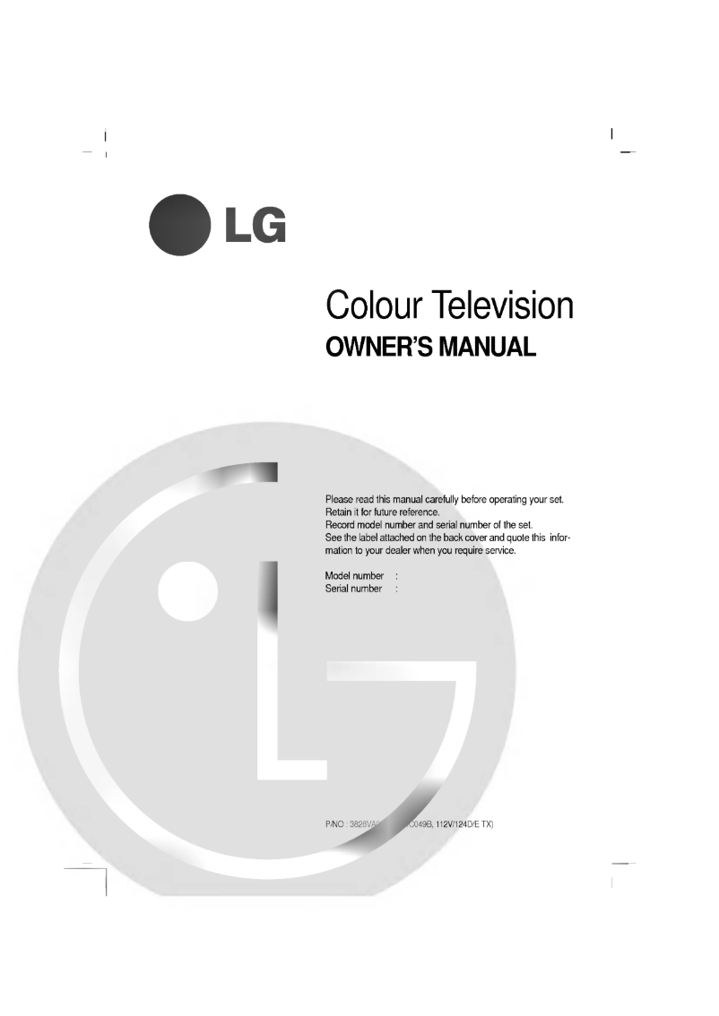 Page 1 of the manual User Manual LG RT-21FC98VX