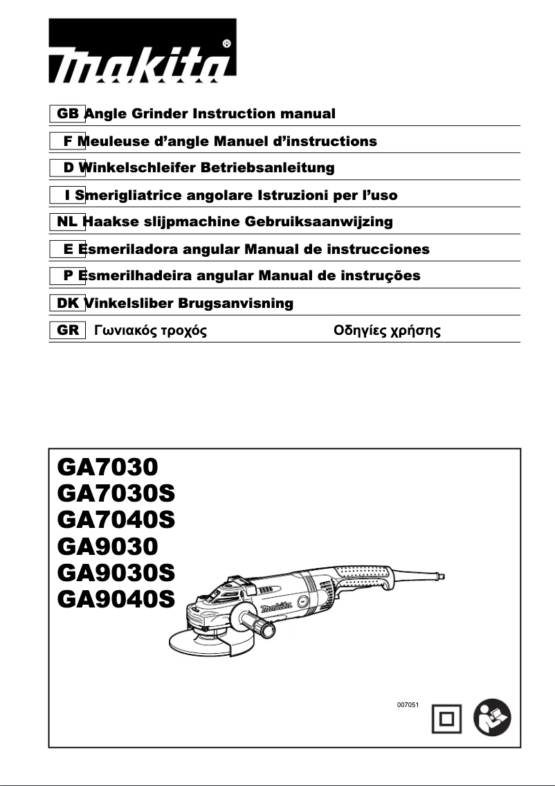 Page 1 de la notice Manuel utilisateur Makita GA7030