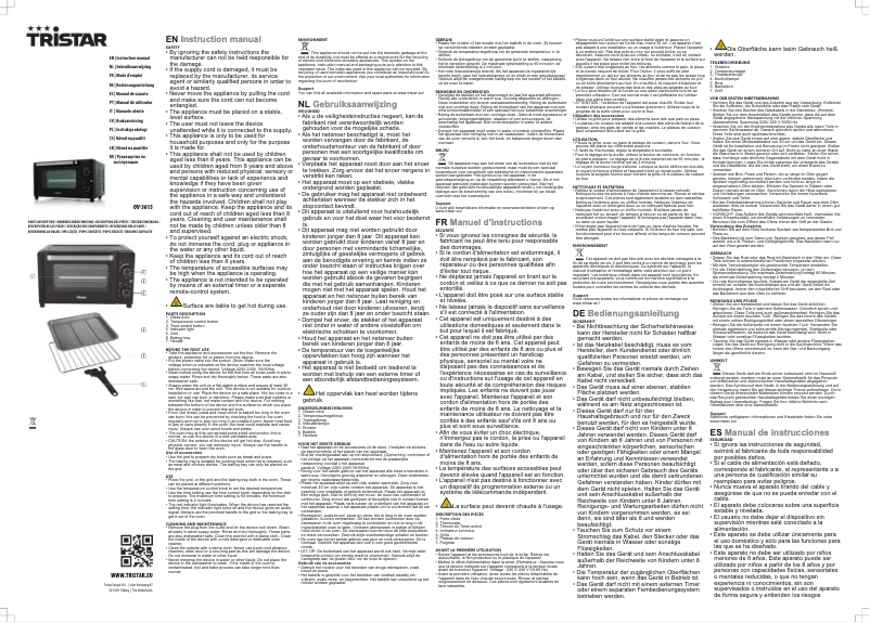 Page 1 de la notice Manuel utilisateur TriStar OV-3622