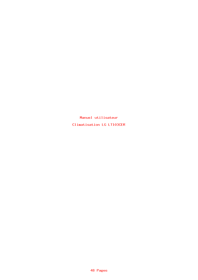 Page 1 de la notice Manuel utilisateur LG LT103CER