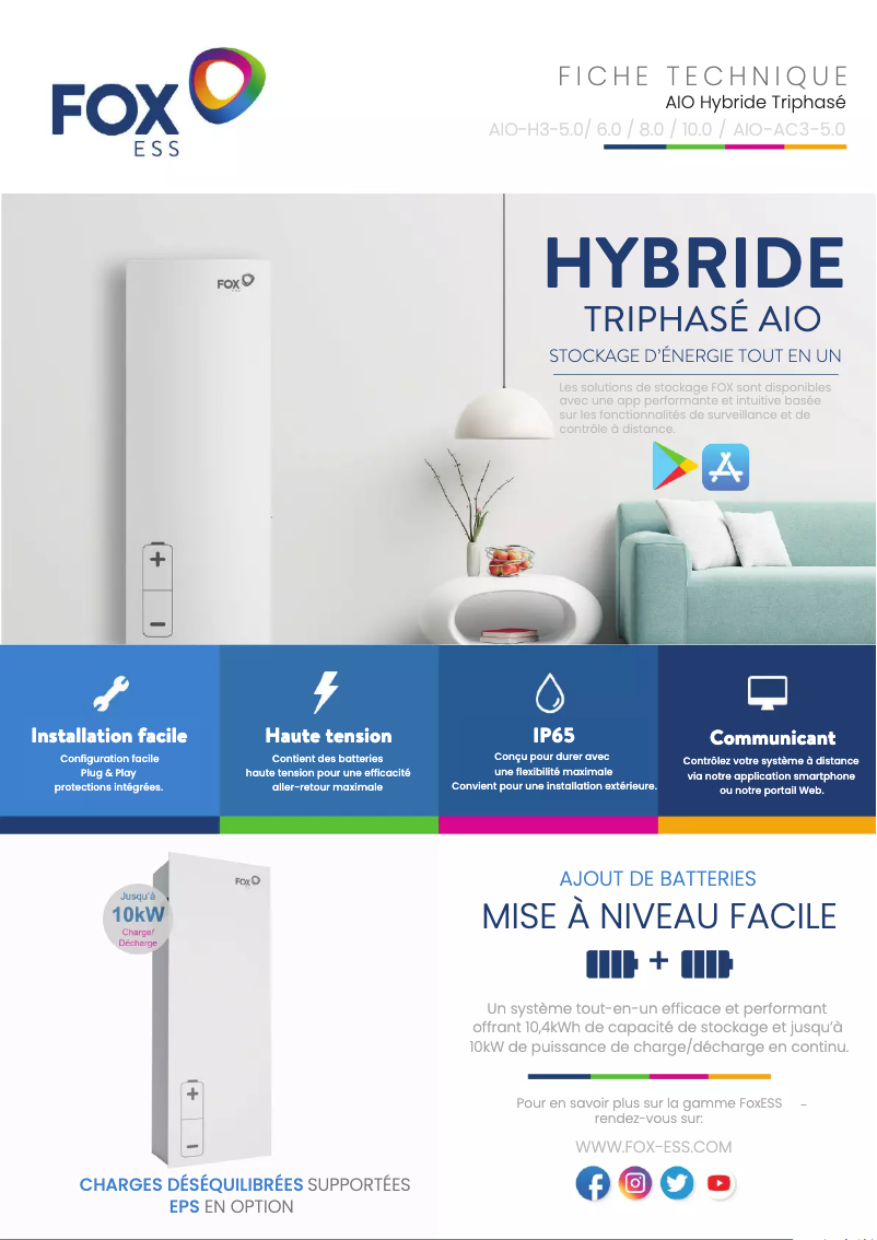 Page 1 de la notice Guide d'installation FOX ESS AIO-H3-6.0