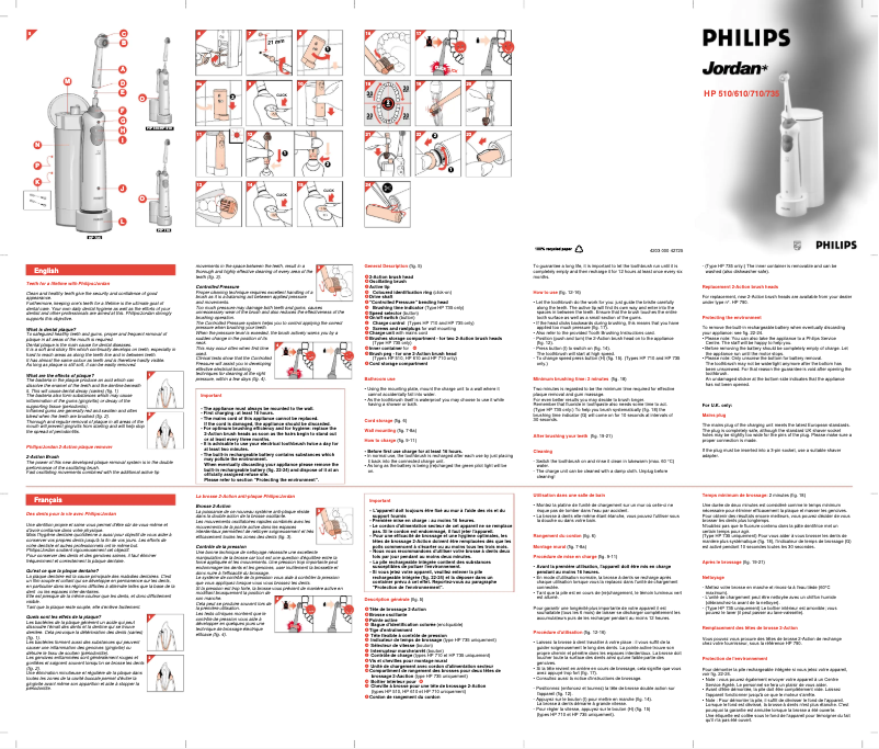 Page 1 de la notice Manuel utilisateur Philips Sonicare SensiFlex HP710