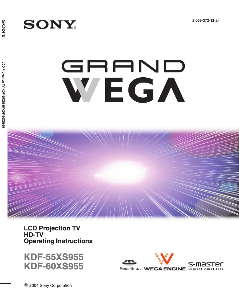 Page 1 de la notice Manuel utilisateur Sony KDF-60XS955