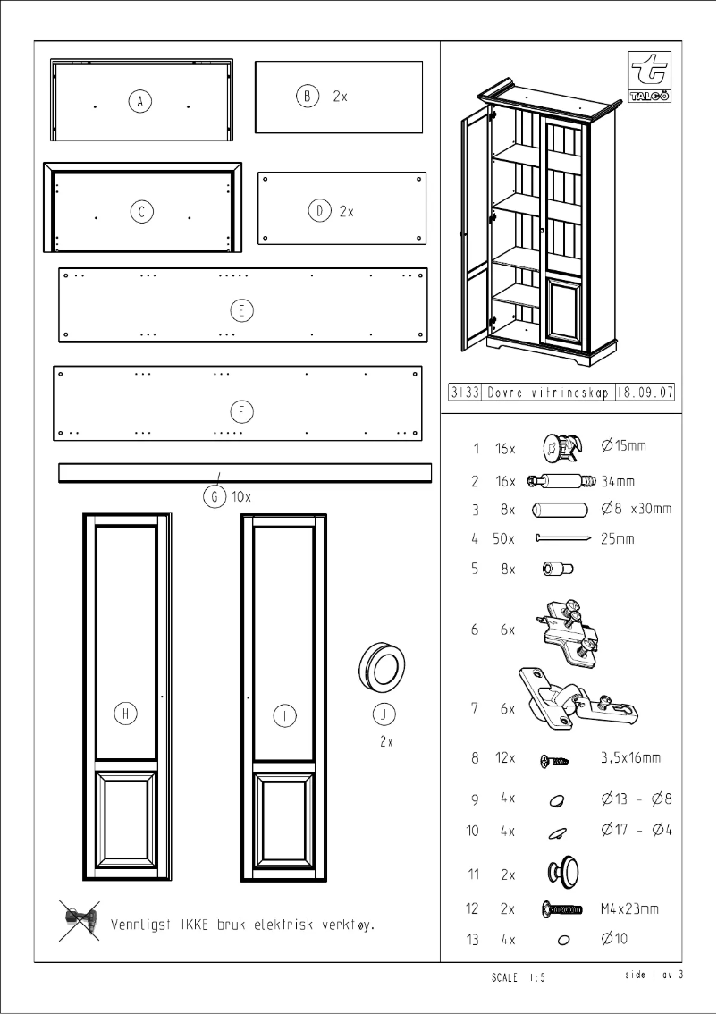Page 1 of the manual User Manual Talgø Dovre