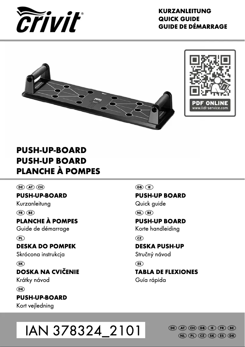 Page 1 de la notice Manuel utilisateur Crivit IAN 378324