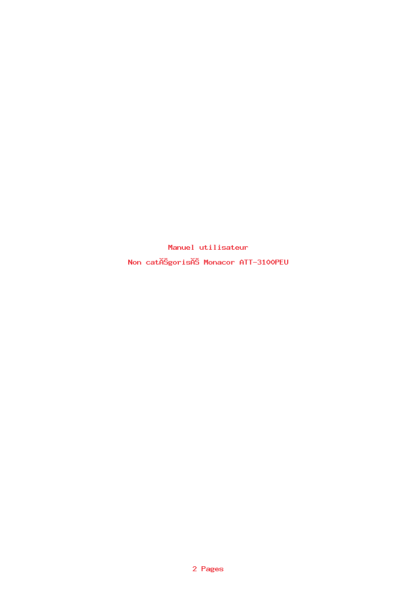 Page 1 de la notice Manuel utilisateur Monacor ATT-3100PEU