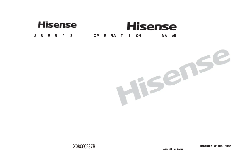 Page 1 de la notice Manuel utilisateur Hisense HWFV8012T