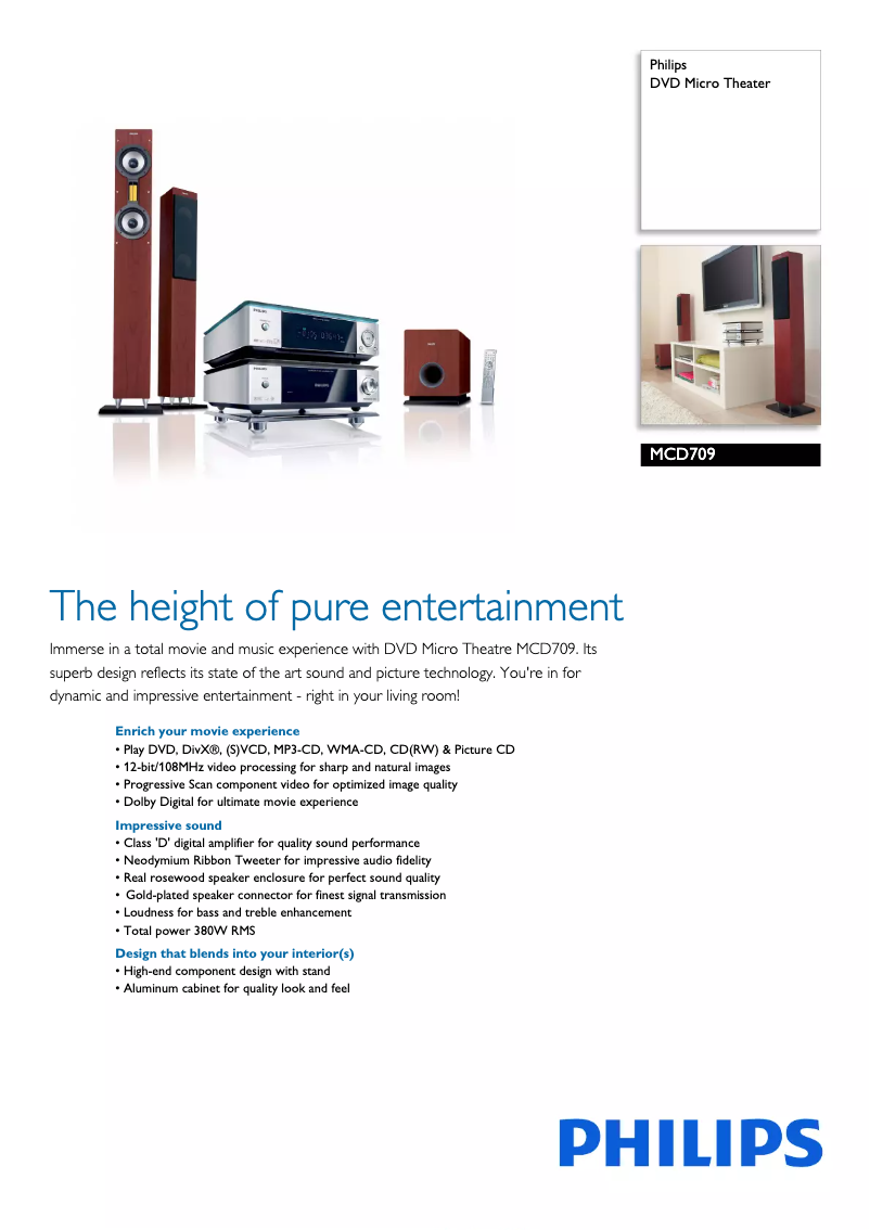 Image de la première page du manuel de l'appareil MCD709