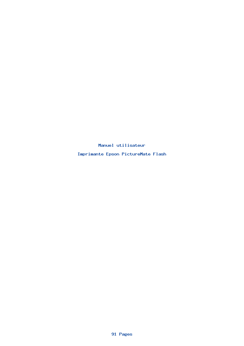 Page 1 de la notice Manuel utilisateur Epson PictureMate Flash