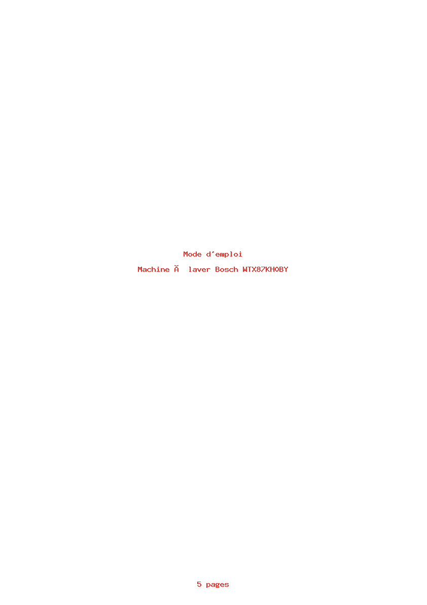 Page 1 de la notice Mode d'emploi Bosch WTX87KH0BY