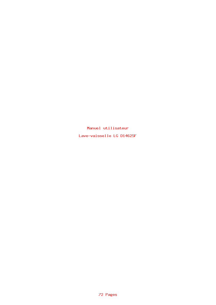 Page 1 de la notice Manuel utilisateur LG D1462SF