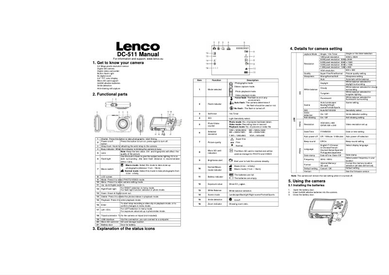 Page 1 de la notice Manuel utilisateur Lenco DC-511