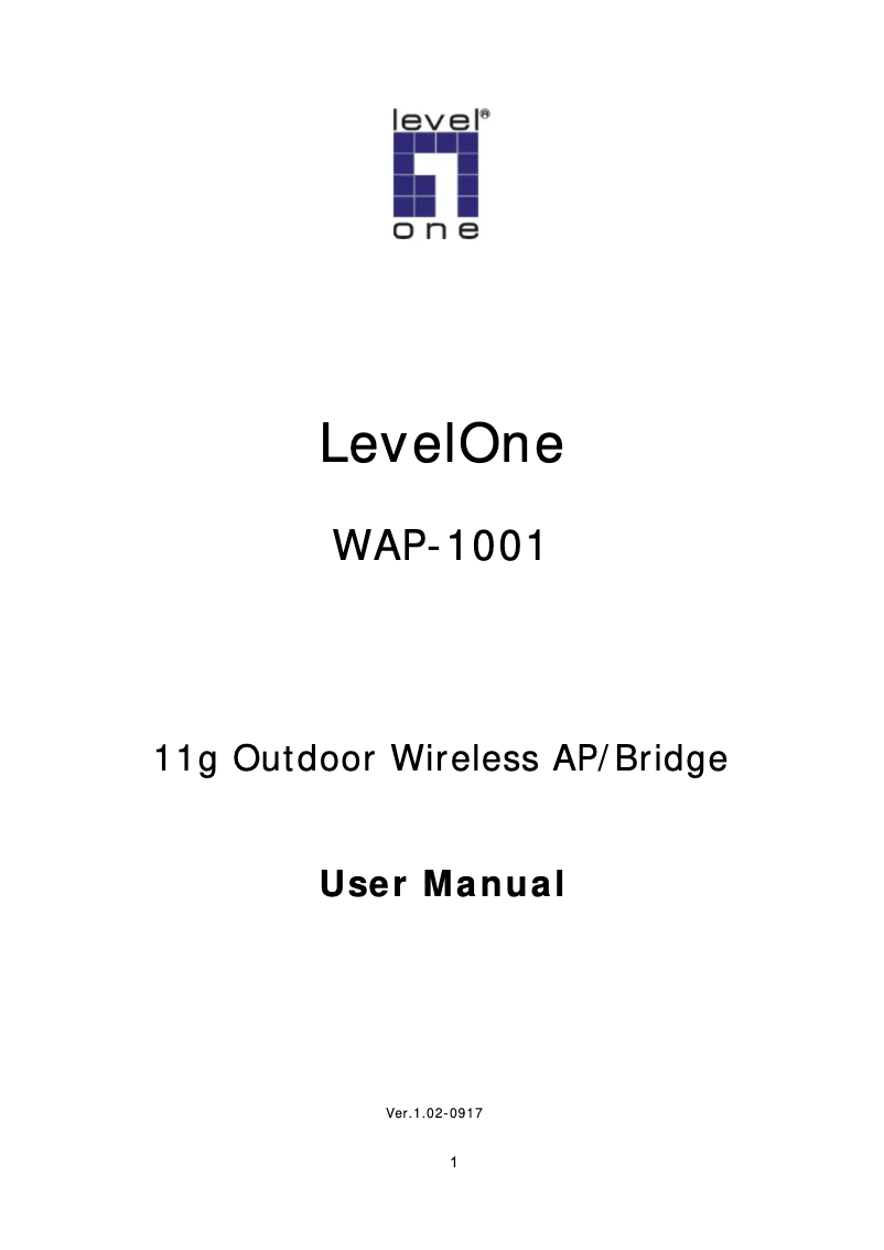 Page 1 de la notice Manuel utilisateur LevelOne WAP-1001