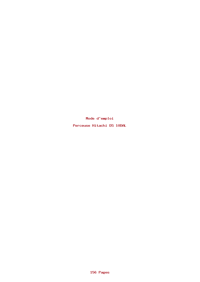 Page 1 de la notice Mode d'emploi Hitachi DS 10DAL