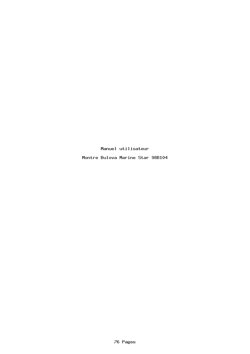 Page 1 de la notice Manuel utilisateur Bulova Marine Star 98B104