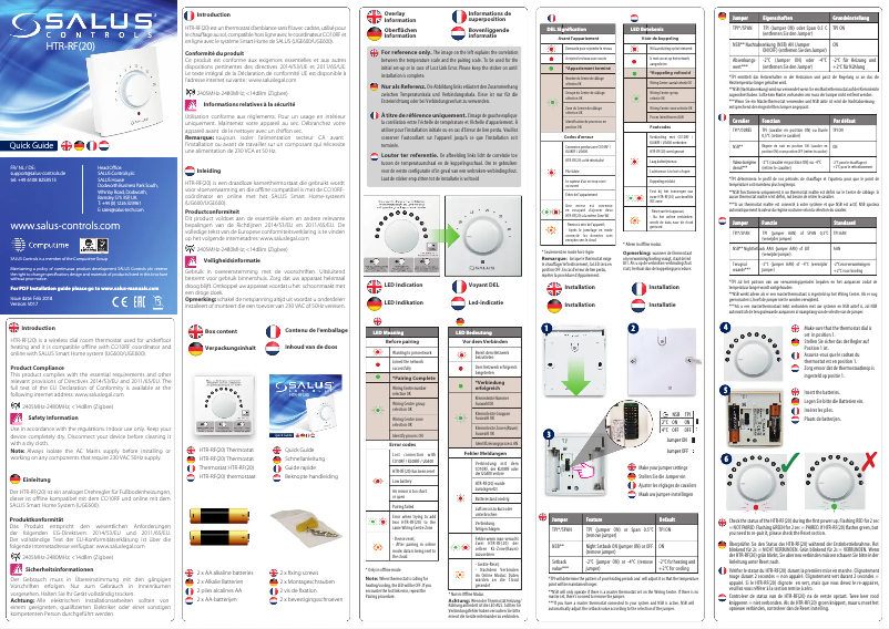 Página 1 del manual Manual de usuario Salus HTR-RF20