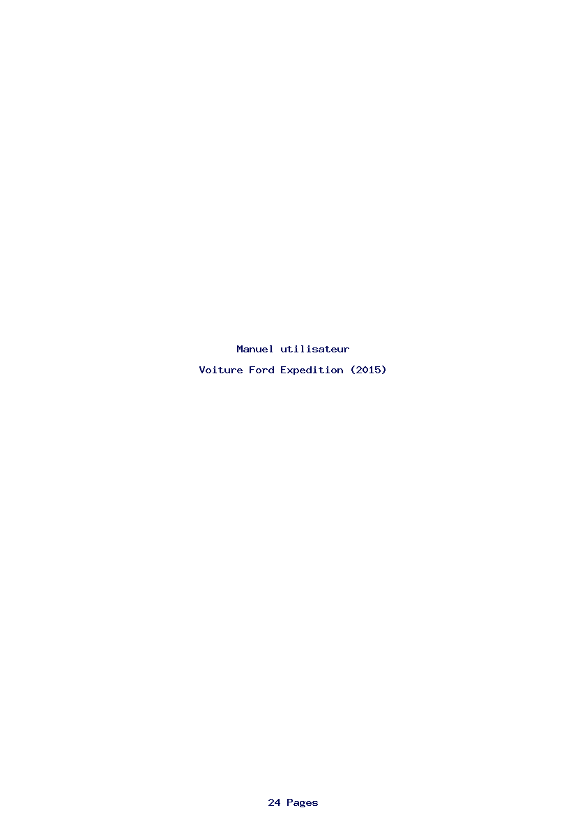 Page 1 de la notice Manuel utilisateur Ford Expedition (2015)