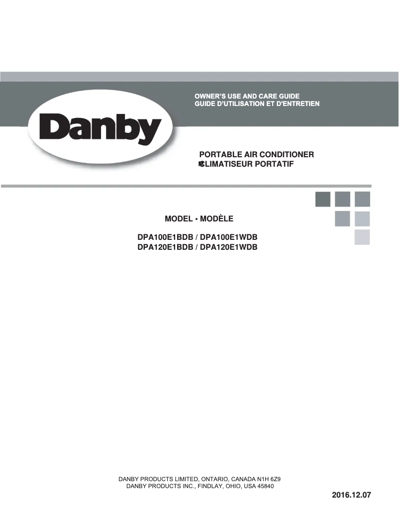 Page 1 of the manual User Manual Danby DPA100E1WDB