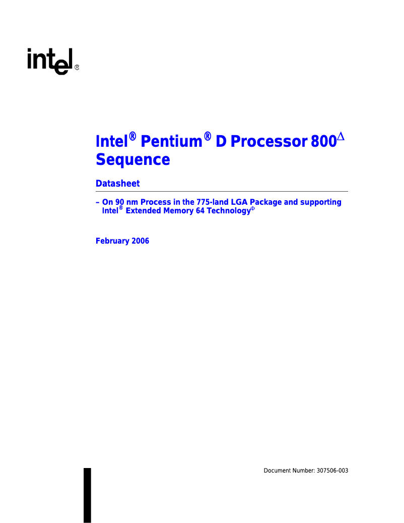 Page 1 de la notice Manuel utilisateur Intel Pentium D 840
