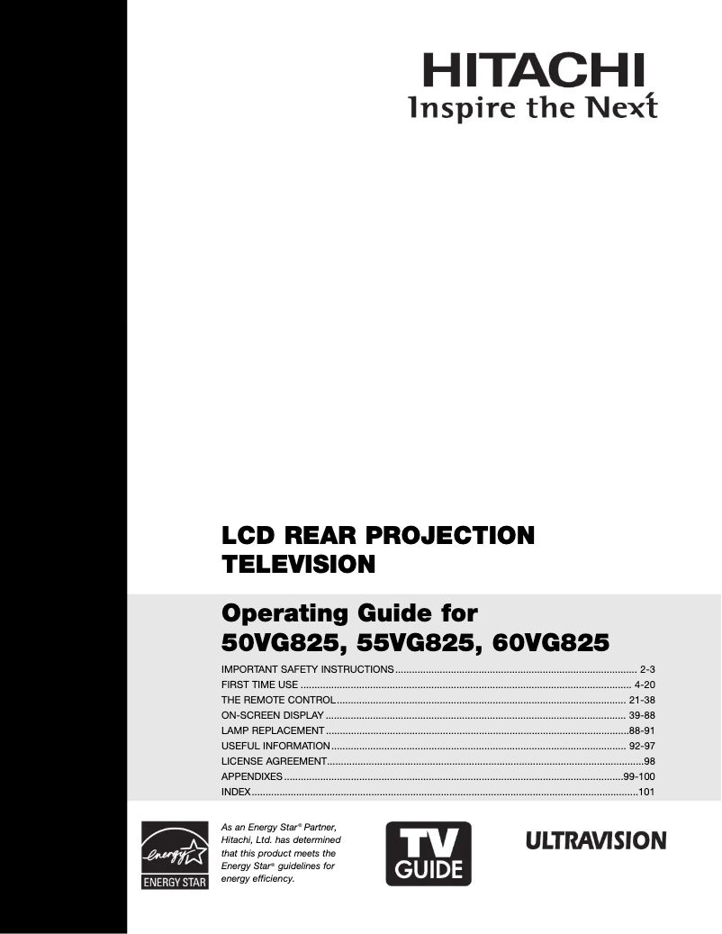 Página 1 del manual Manual de usuario Hitachi 50VG825