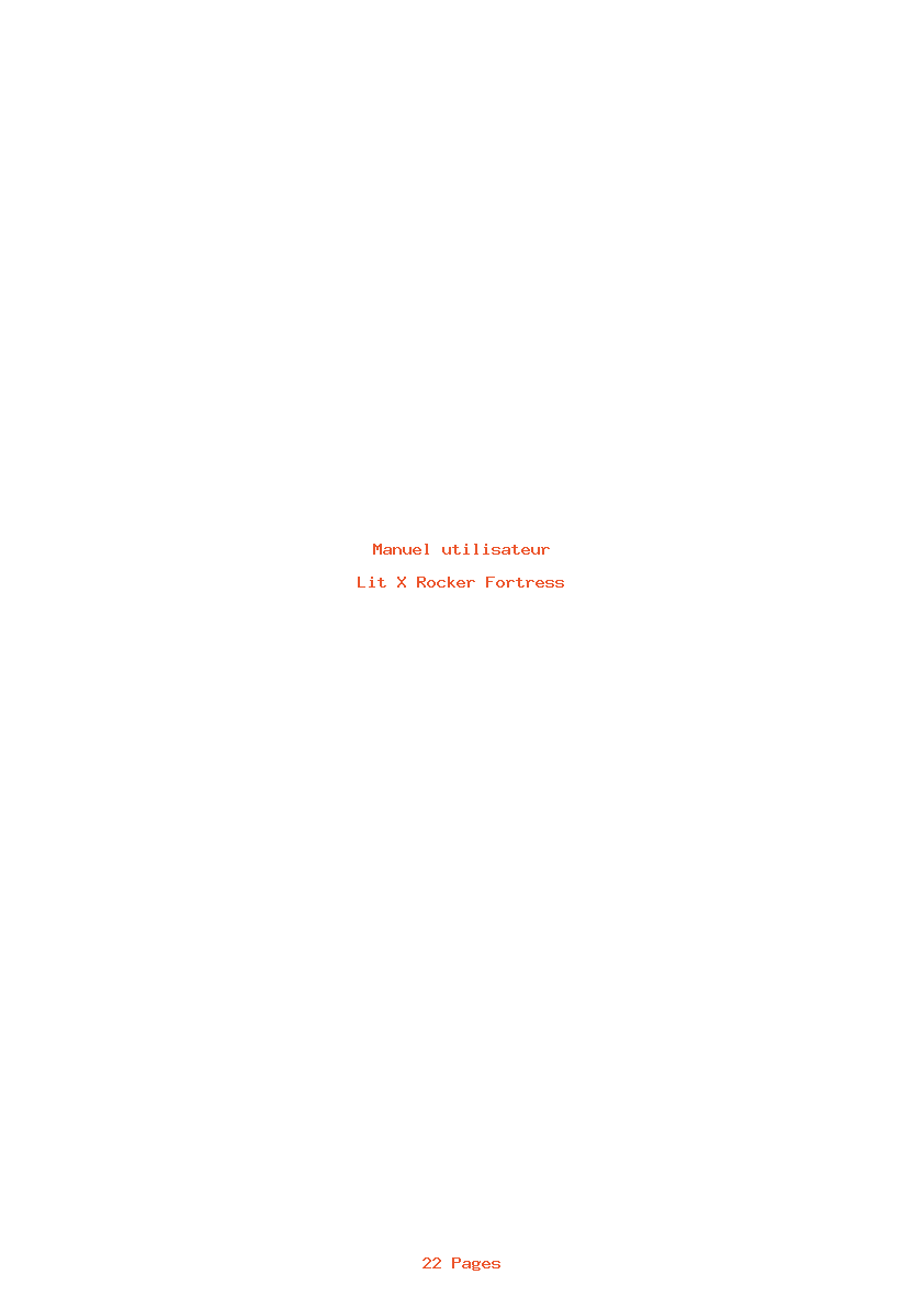 Page 1 de la notice Manuel utilisateur X Rocker Fortress