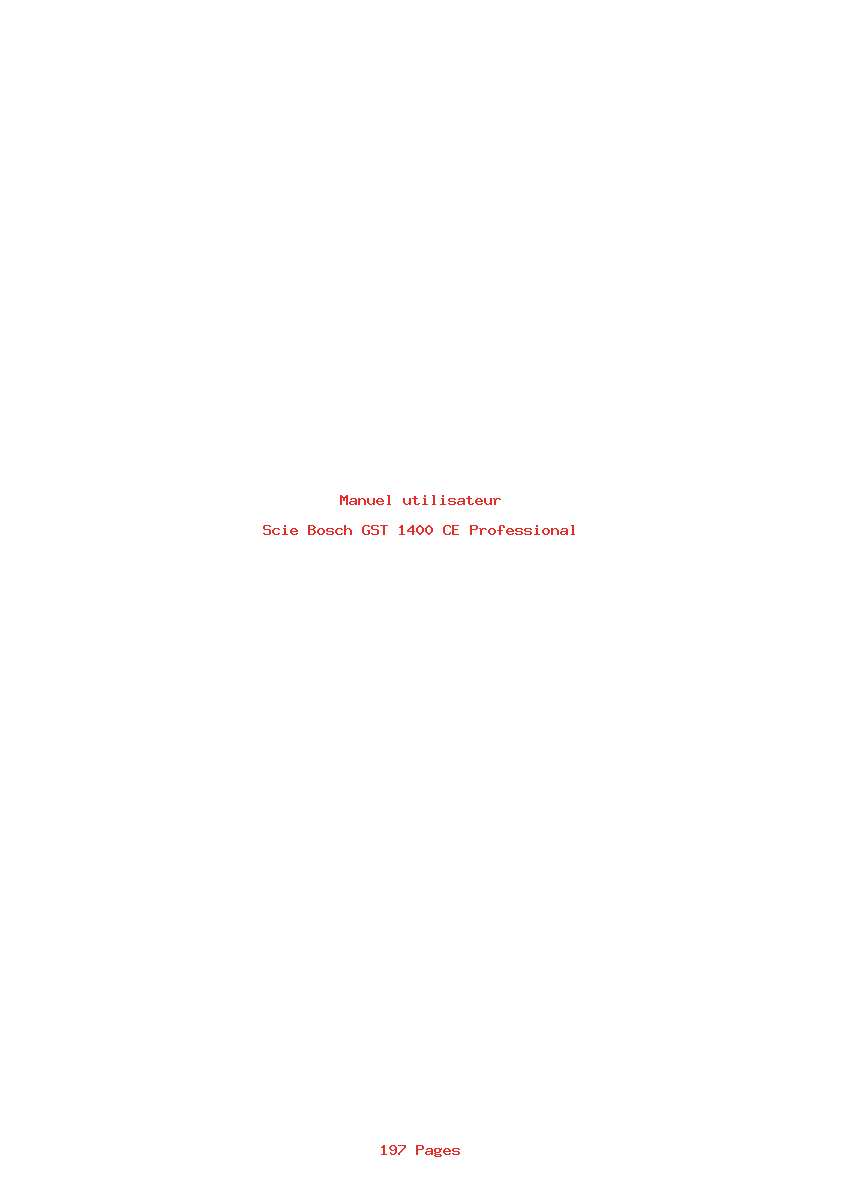 Page 1 de la notice Manuel utilisateur Bosch GST 1400 CE Professional