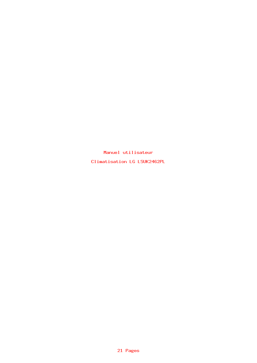 Page 1 de la notice Manuel utilisateur LG LSUK2462PL