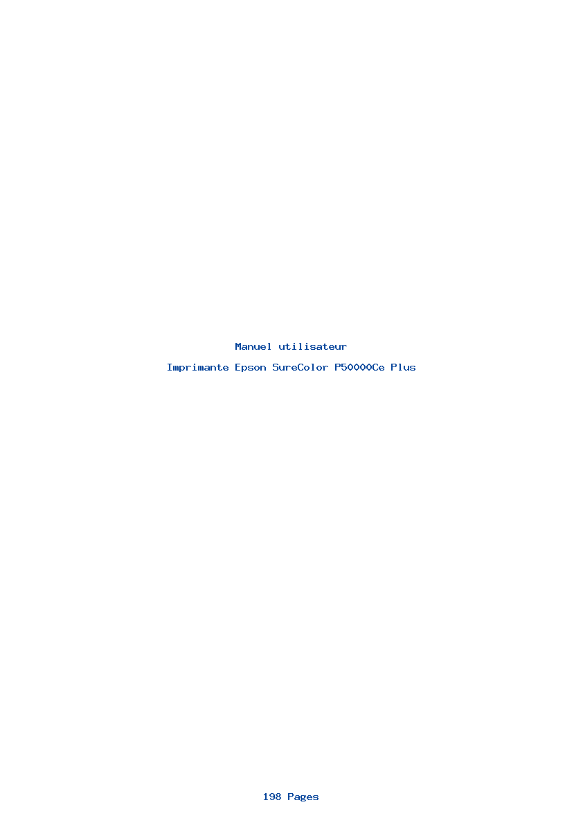 Page 1 de la notice Manuel utilisateur Epson SureColor P50000Ce Plus