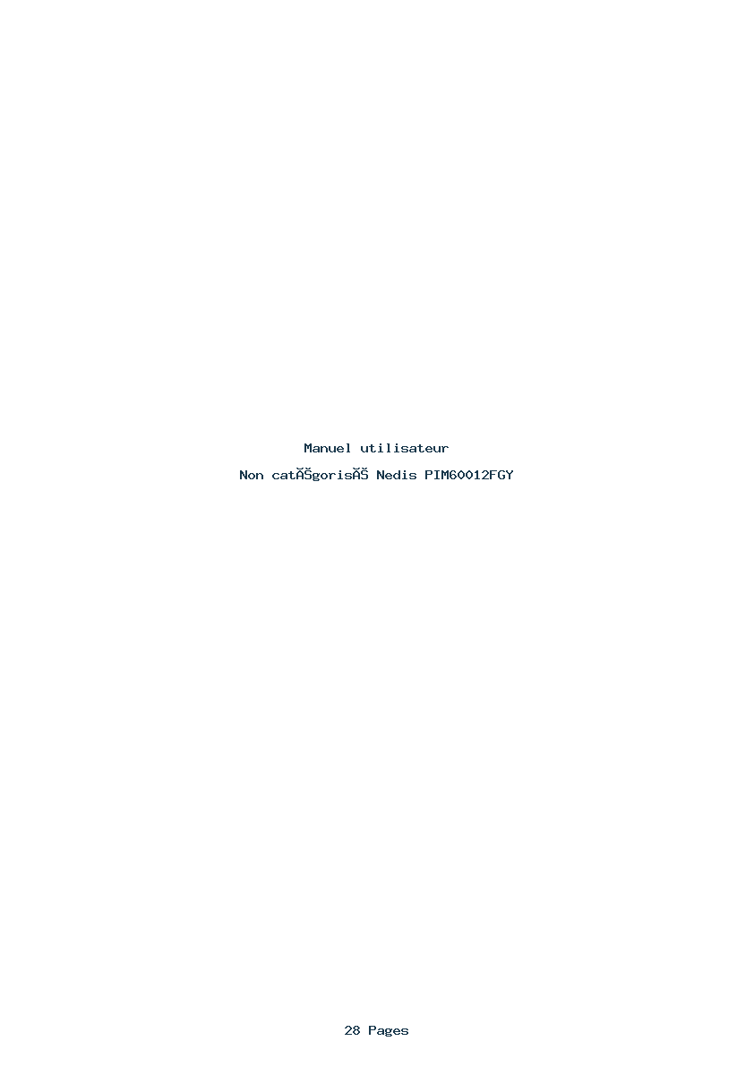 Page 1 de la notice Manuel utilisateur Nedis PIM60012FGY