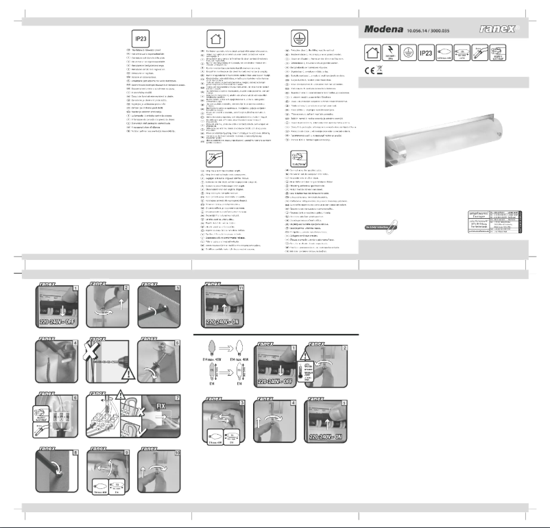 Page 1 de la notice Manuel utilisateur Ranex Modena 3000.035
