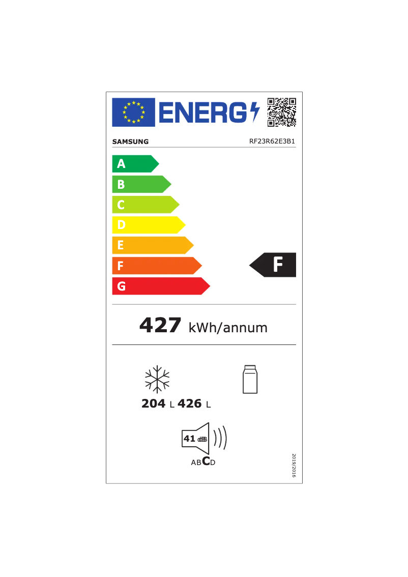 Página 1 del manual Etiqueta energética Samsung RF23R62E3B1