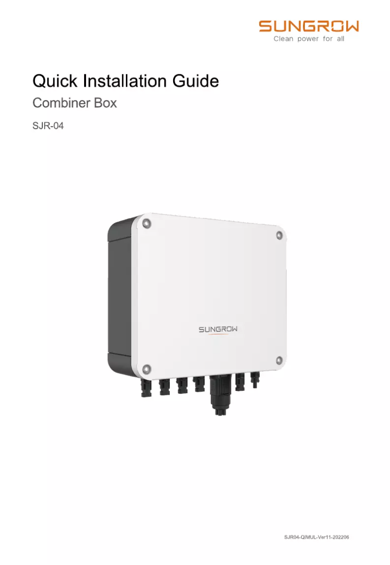 Página 1 del manual Manual de usuario Sungrow SBR256