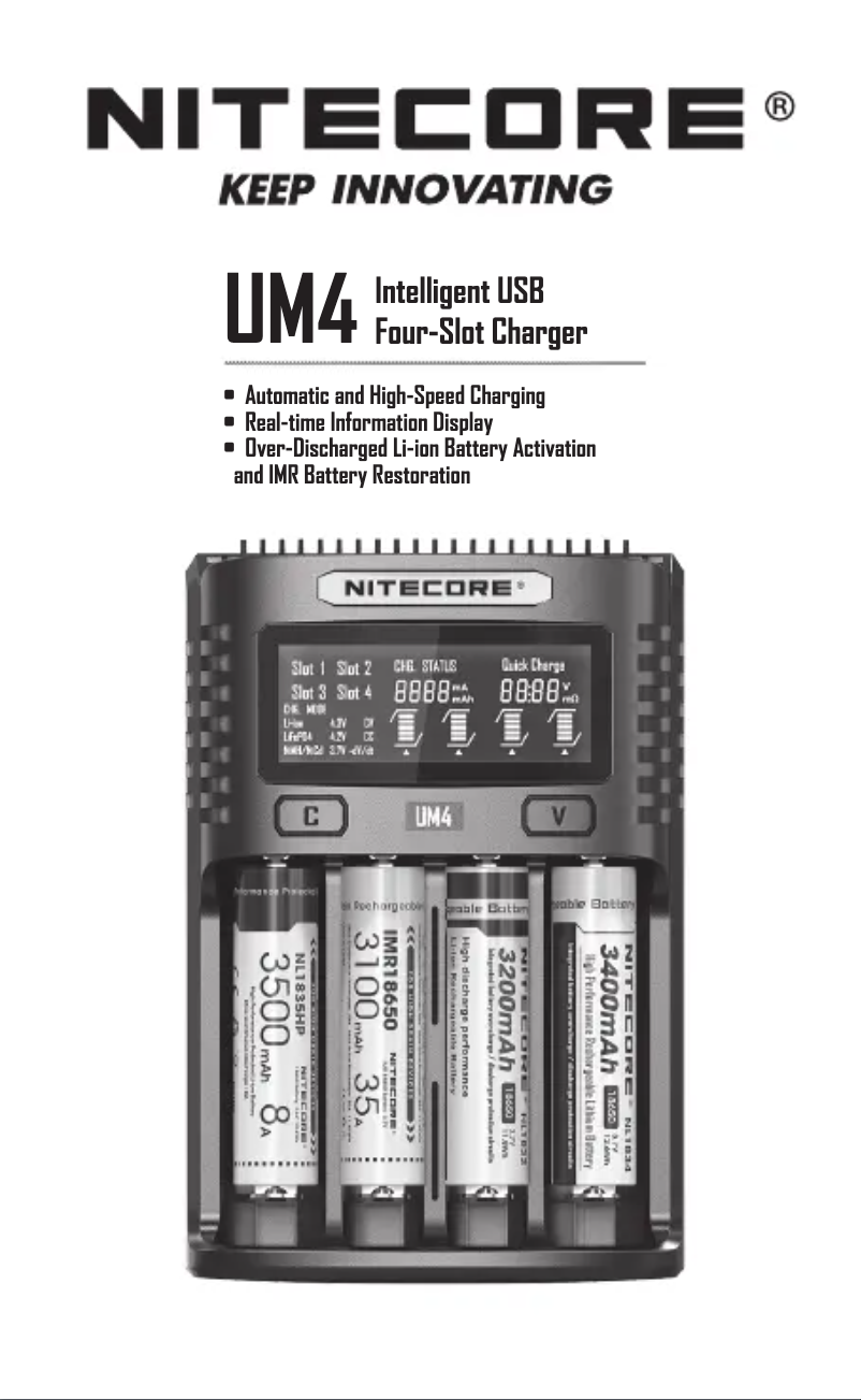 Page 1 de la notice Manuel utilisateur Nitecore UM4