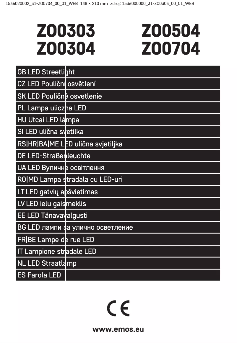 Page 1 de la notice Manuel utilisateur Emos ZO0704