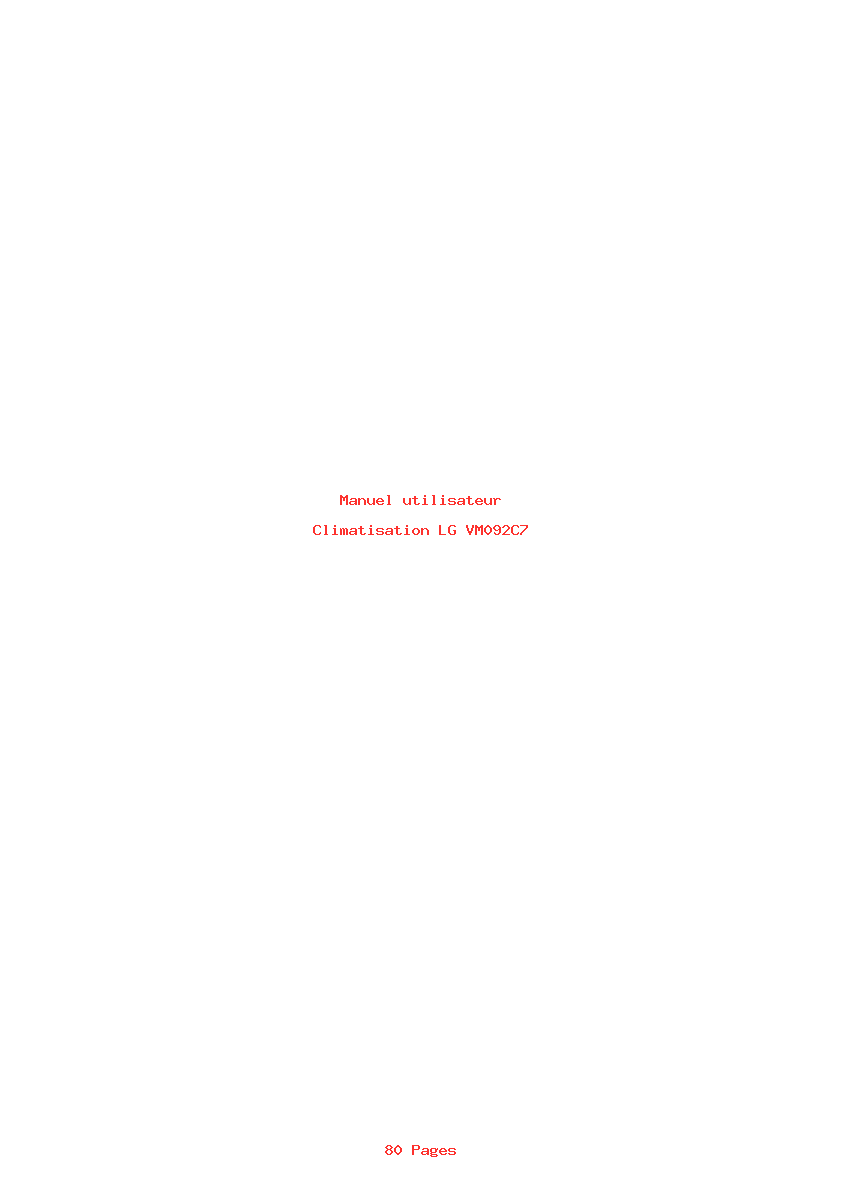 Page 1 de la notice Manuel utilisateur LG VM092C7