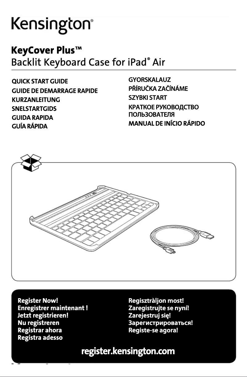 Page 1 de la notice Manuel utilisateur Kensington KeyCover Plus