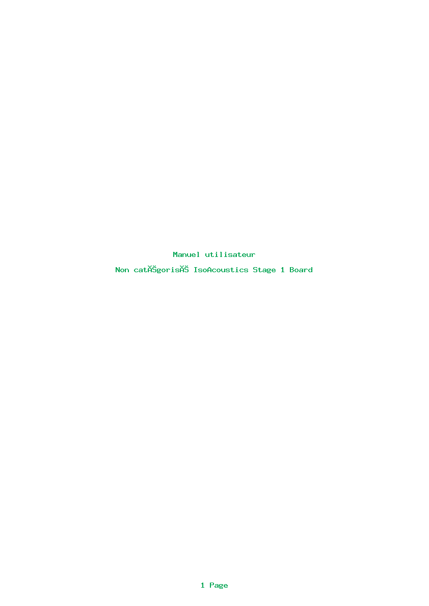 Page 1 de la notice Manuel utilisateur IsoAcoustics Stage 1 Board