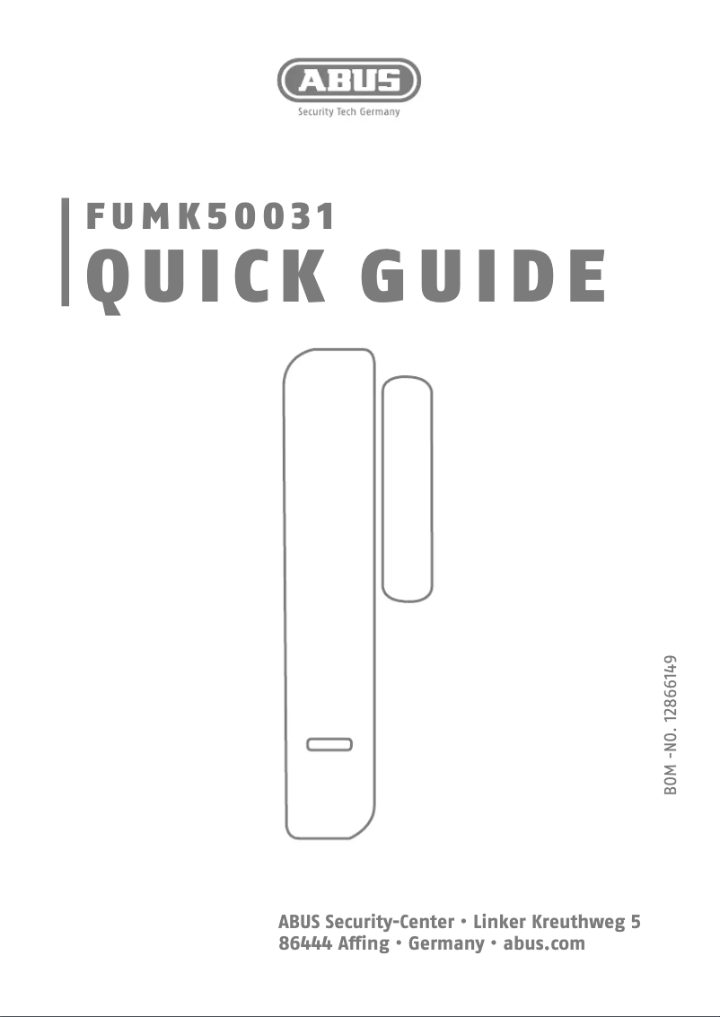 Page 1 de la notice Guide d'installation Abus FUMK50031W