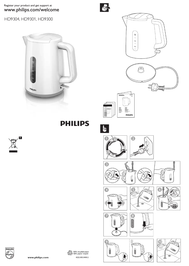 Page 1 de la notice Manuel utilisateur Philips Daily Collection HD9301