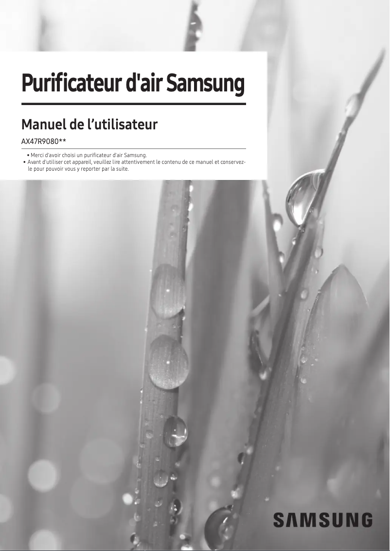 Page 1 de la notice Manuel utilisateur Samsung AX47R9080SS
