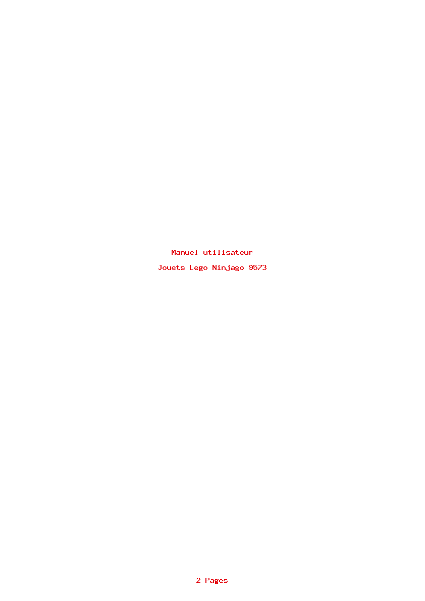 Page 1 de la notice Manuel utilisateur Lego Ninjago 9573