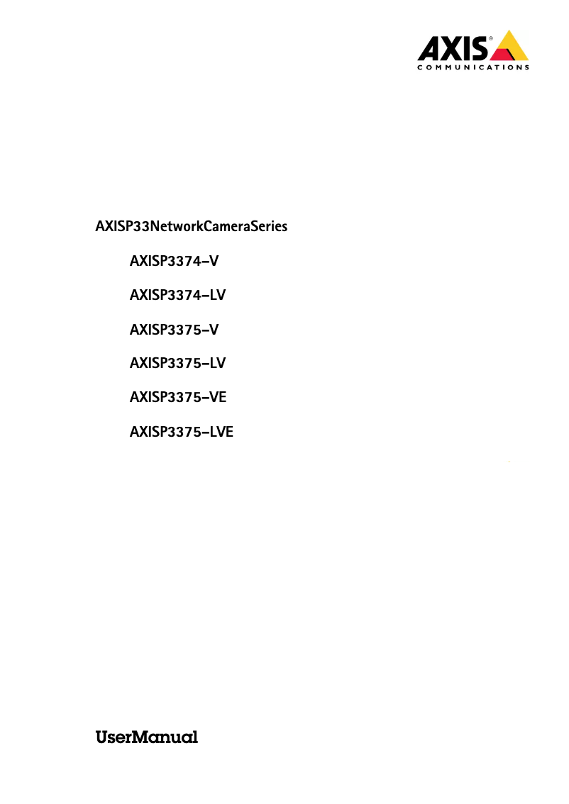 Page 1 de la notice Manuel utilisateur Axis P3375-V