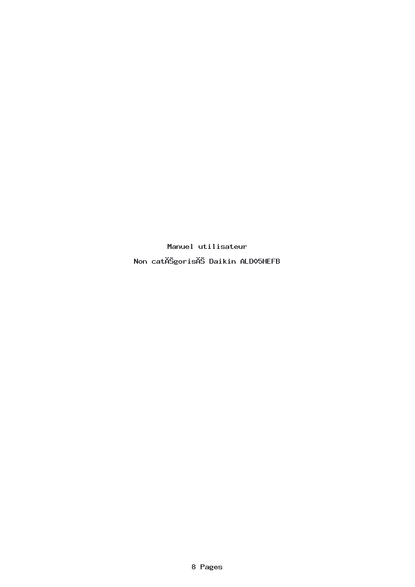 Page 1 de la notice Manuel utilisateur Daikin ALD05HEFB