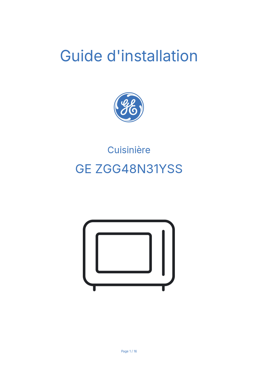 Image de la première page du manuel de l'appareil ZGG48N31YSS