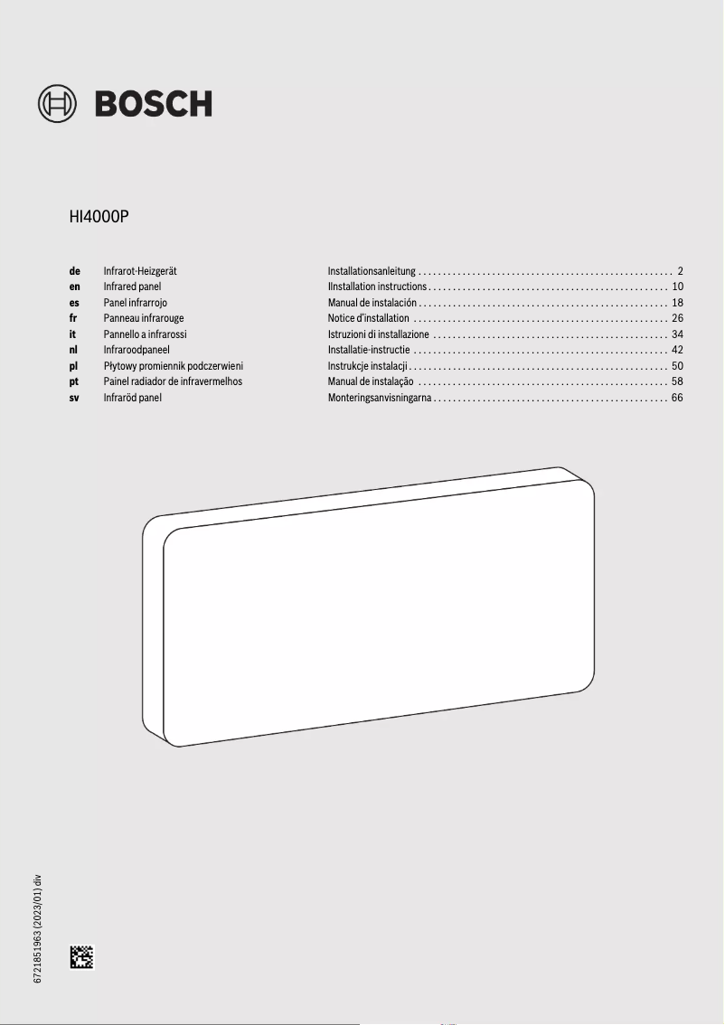 Page 1 de la notice Manuel utilisateur Bosch HI4000P