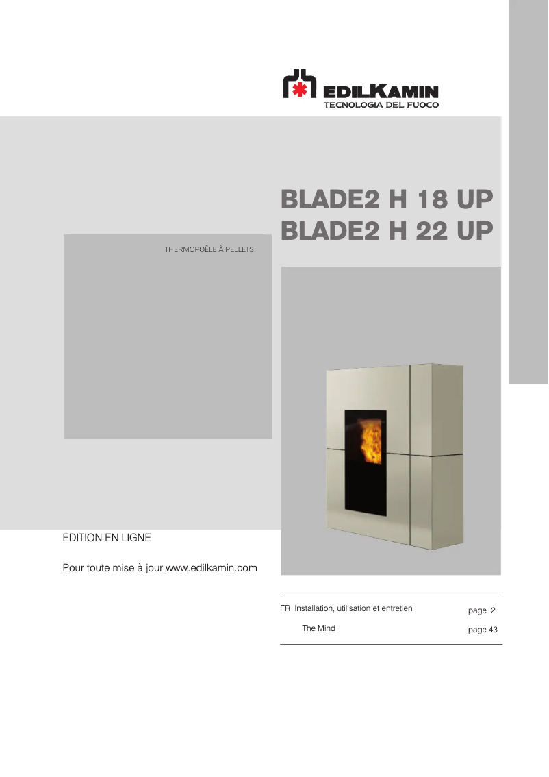 Page 1 de la notice Manuel utilisateur Edilkamin BLADE2 H 18 UP